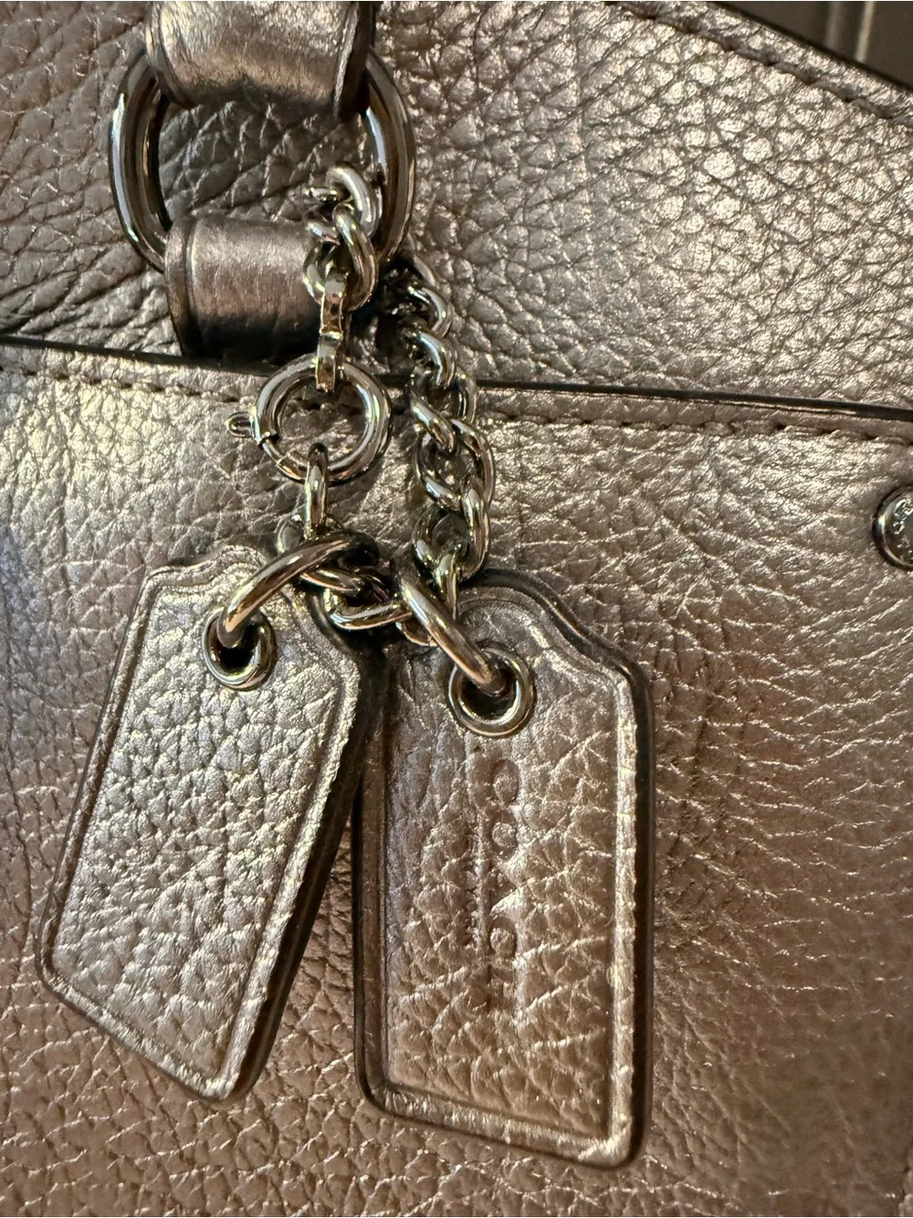 Coach satchel metallic